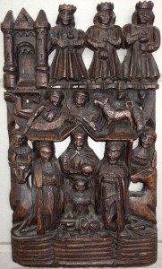 The Holy Nativity - 17 C English wood carving.